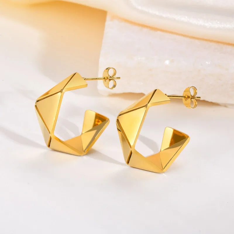 Aretes Oro Geométricos